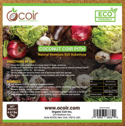 Coco Coir Brick | 4.41 lbs (2kg) Coco Fiber Block | Compressed Growing Medium | Perfect As Hydroponics Garden Soil | 100% Organic