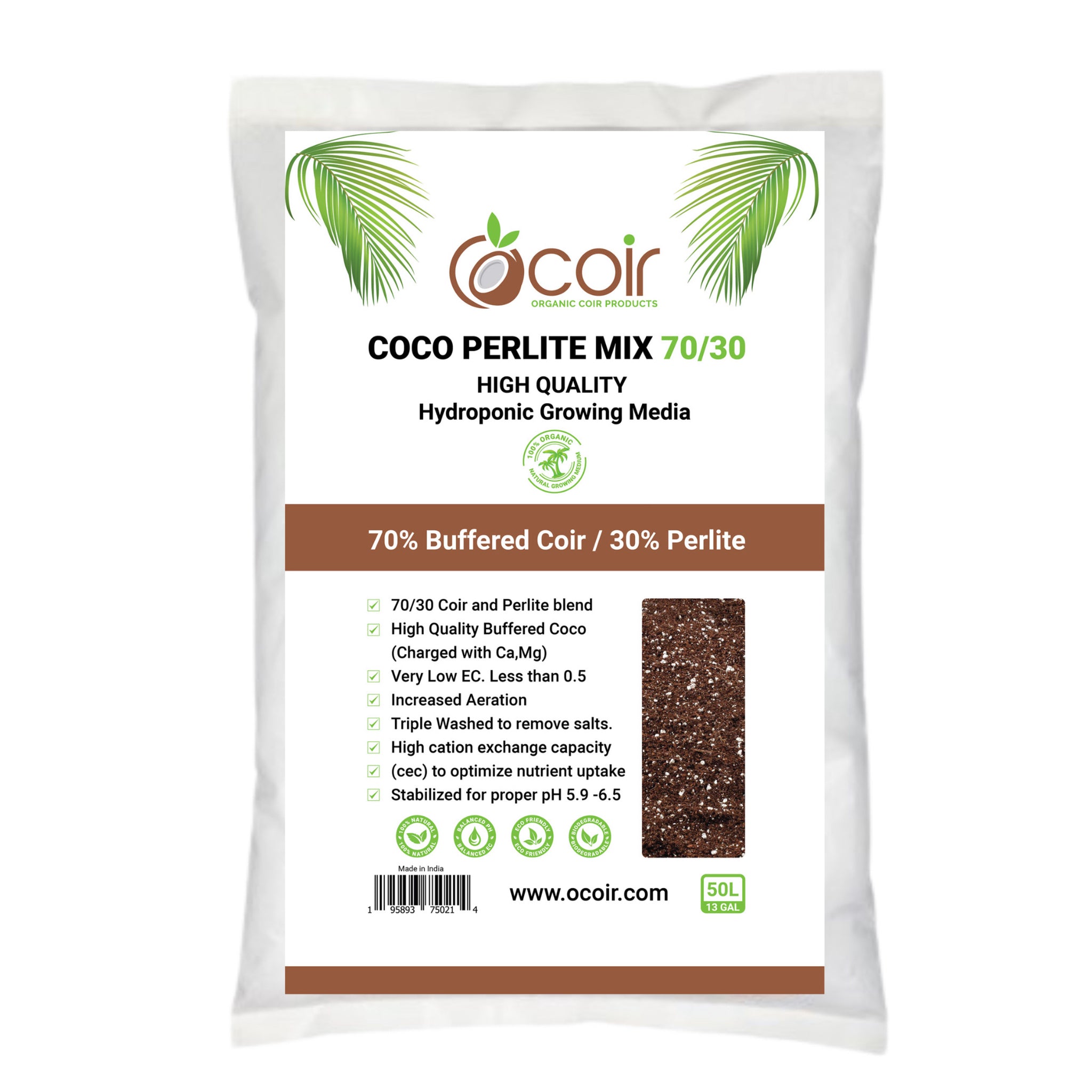 blyant tæppe Vej Coco perlite mix 70/30 (50 ltr bag)