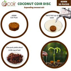 Coconut Coir Disc-40MM (30 Pucks)