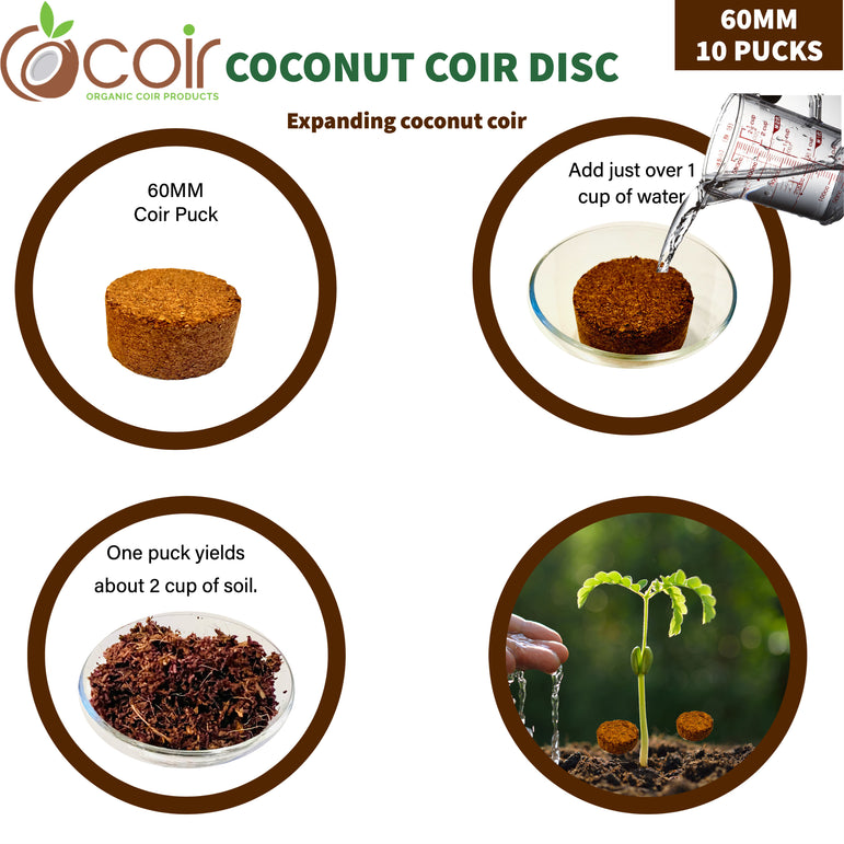 Coconut Coir Disc-60MM (10 Pucks)